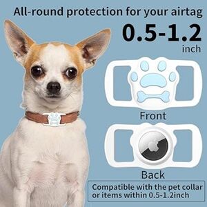 Airtag Dog Collar Holder, Durable & Lightweight Airtag Case, Slide-on Waterproof